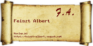 Feiszt Albert névjegykártya